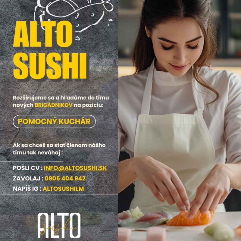 Alto Sushi hľadá pomocného kuchára