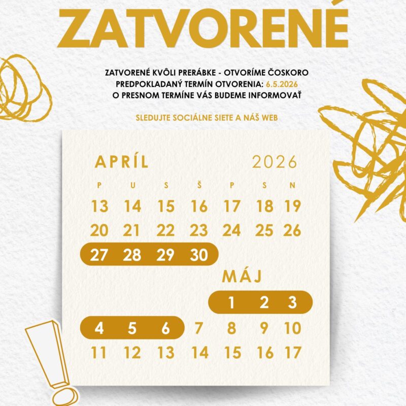 Prerábka od 27.4. do 6.5.2026